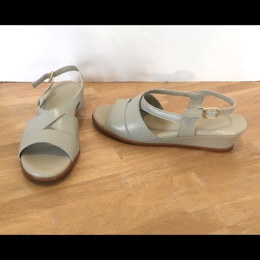 SAS Caress Low Wedge Summer Sandal Nude